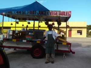 Bombo and his fruit stand